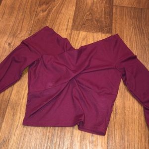 Long sleeve off the shoulder top